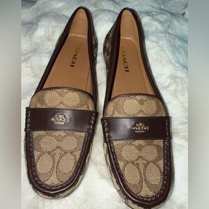 Coach Women's Janie Loafer Signature Jacquard Maple Size 9.5